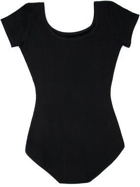NWT Capezio Classic Short Sleeve Leotard - black (small)